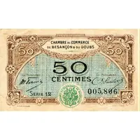 50 Centimes - Chambre de Commerce de Besançon and du Doubs 25