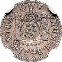 5 Pence - George II FRD VI D G HISP ET IND R, Mexico City mint, countermarked