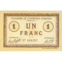 1 Franc - Chambre de Commerce D'Amiens [80]