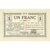 1 Franc - Chambre de Commerce D'Amiens [80]