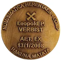 Token - Katanga - EGMP, 60th anniversary of Leopold Verbist