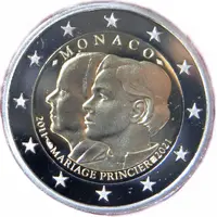 2 Euros - Albert II 10th anniversary of the Royal Wedding