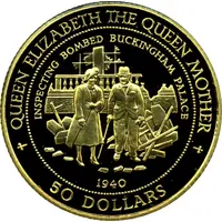 50 Dollars Queen Mother and Churchill