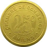 25 Centimes - Chambre de Commerce - Amiens [80] Gold plated Brass