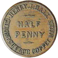 1/2 Penny - Hall, Henry J. Christchurch