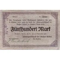 500 Mark Hüttengesellschaft der Rothen Erden