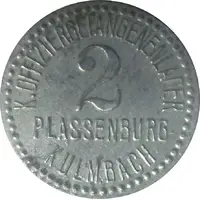 2 Pfennigs - Plassenburg-Kulmbach K. Offiziergefangenenlager