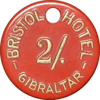 2 Shillings Bristol Hotel, Gibraltar