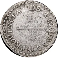 1/2 Real 7 Pointed Sun Default Category Coins Americas Argentina Argentine provinces Córdoba