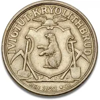 10 Kroner Ivigtut Cryolite Mining, Uniface Trial Strike