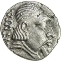 1 Obol - Hyrcodes Bukhara Sogd, with distorted Greek legend