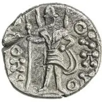 1 Obol - Hyrcodes Bukhara Sogd, with distorted Greek legend