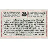 25 Pfennig Wilh. Sauer Buchdruckerei