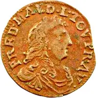 Denier Tournois - Frédéric-Maurice de la tour d'Auvergne Wig, Roses