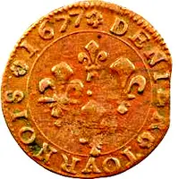 Denier Tournois - Frédéric-Maurice de la tour d'Auvergne Wig, Roses