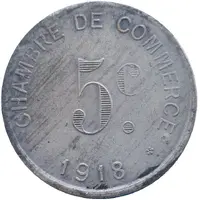 5 Centimes - Chambre de Commerce - Rouen [76] Silver