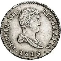 1/2 Real - Ferdinand VII Madrid, draped bust