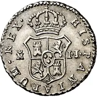 1/2 Real - Ferdinand VII Madrid, draped bust