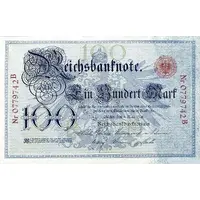100 Mark Reichsbanknote; one red seal