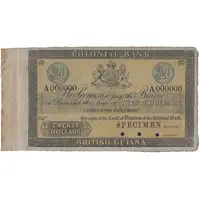 20 Dollars Colonial Bank