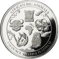 500 Dalasis African big animals, platinum