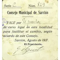 2 Pesetas Sarrión