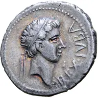 Denarius - Juba II and Cleopatra Selene Caesarea