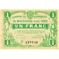 1 Franc - Chambre de Commerce de Boulogne-sur-Mer 62
