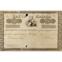 500 Reales de Vellón Banco de Málaga