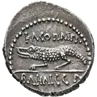 Denarius - Juba II and Cleopatra Selene Caesarea