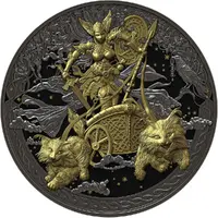 2000 Francs CFA Freyja, ruthenium and gold plated