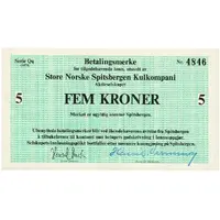 5 Kroner Great Norwegian Spitsbergen Coal Company