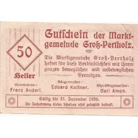 50 Heller Gross-Pertholz