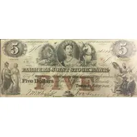 5 Dollars The Farmer's Joint Stock Bank, Second Issue