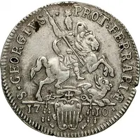 1 Testone - Clement XI Bust left, St. George