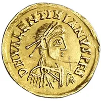 Tremissis in the name of Valentinian III, with panels