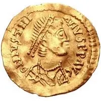 1 Tremissis In the name of Justinian I, Parallel tassels