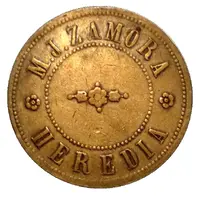 10 Centavos - M. J. Zamora Santo Domingo, Heredia