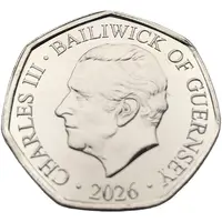 50 Pence - Charles III 50th Anniversary of Concorde - Belfast City Hall , Belfast