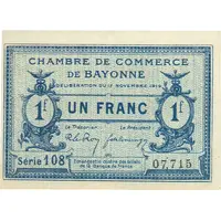 1 franc - Chambre de Commerce de Bayonne 64