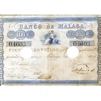 100 Reales de Vellón Banco de Málaga