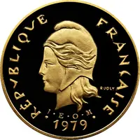 50 Francs with IEOM, Gold Piedfort