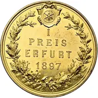 1st prize award medal - Erfurt exhibition 'on the pure breeding of the silver-gray Weimaraner pointer'