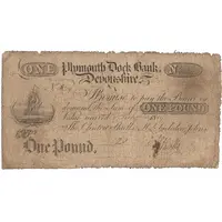 1 Pound Plymouth Dock Bank, Devonshire