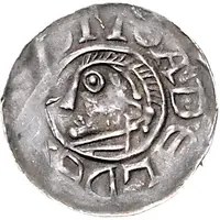 Denier - Otto III and Adelaide bust