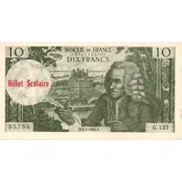 10 francs Voltaire Billet scolaire