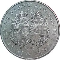 25 New Pence - Elizabeth II Silver Wedding