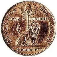 4 Pesos Fuertes Copper 'Bouvet' Pattern