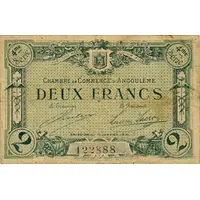 2 Francs - Chambre de Commerce d'Angoulême [16] <4ème série>
