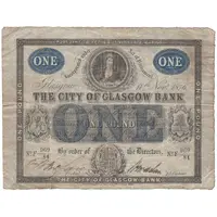 1 Pound City of Glasgow Bank